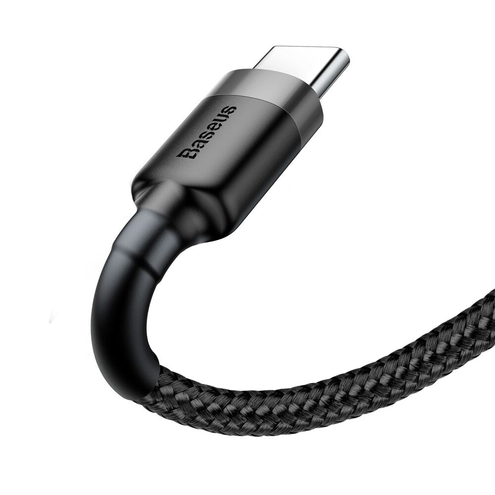 Baseus - Data Cable Cafule (CATKLF-BG1) - USB to Type-C, 3A, 480Mbps, 1m - Gray / Black