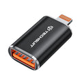 Techsuit - Premium OTG Adapter HyperPort (A6) - USB3.0 to Lightning, PD30W, 5Gbps, GaN, Converter for iPhone - Black / O
