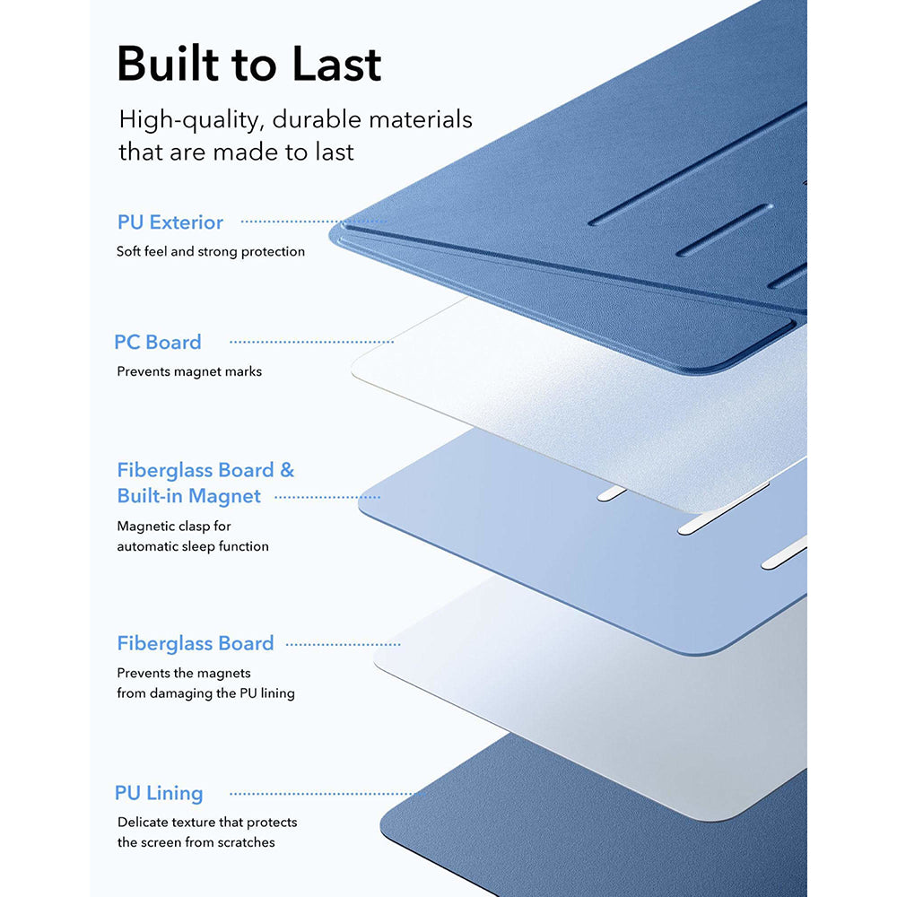ESR - Flip Hybrid (with Pencil Holder) - iPad 10 (2022) 10.9 / 11 (2025) / 12 (2026) - Blue