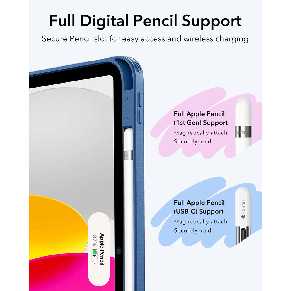 ESR - Flip Hybrid (with Pencil Holder) - iPad 10 (2022) 10.9 / 11 (2025) / 12 (2026) - Blue