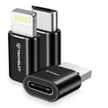 Techsuit - (3 pack) Premium OTG Adapter TriFlashX (A19) - 1xUSB-C to USB, 1x USB-C to Micro-USB, 1xUSB-C to Lightning - 