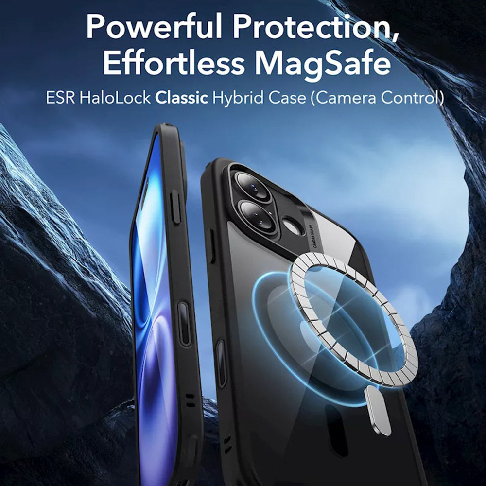 ESR - Classic Hybrid HaloLock - iPhone 16 - Clear Black