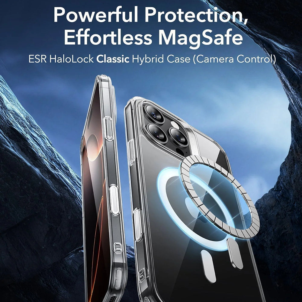 ESR - Classic Hybrid HaloLock - iPhone 16 Pro Max - Clear Black