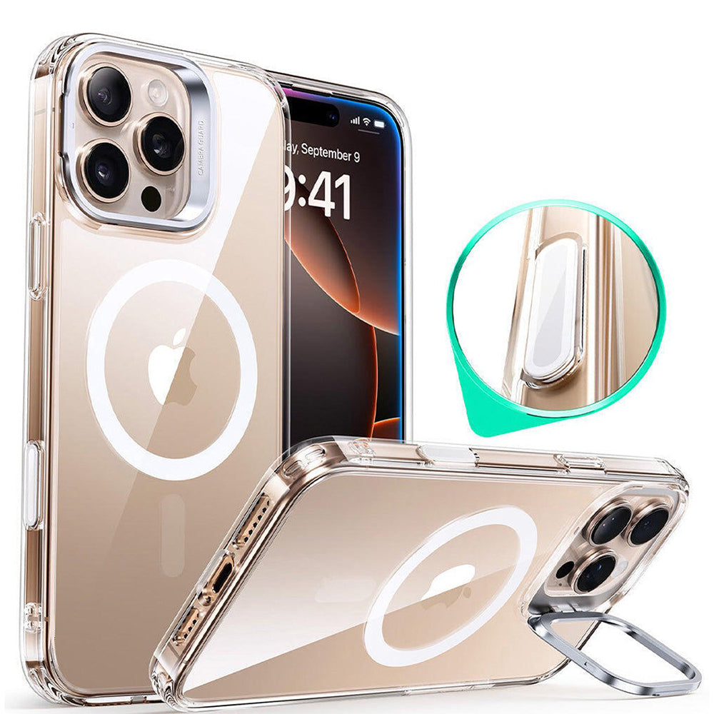 ESR - Classic Hybrid HaloLock Kickstand - iPhone 16 Pro - Clear