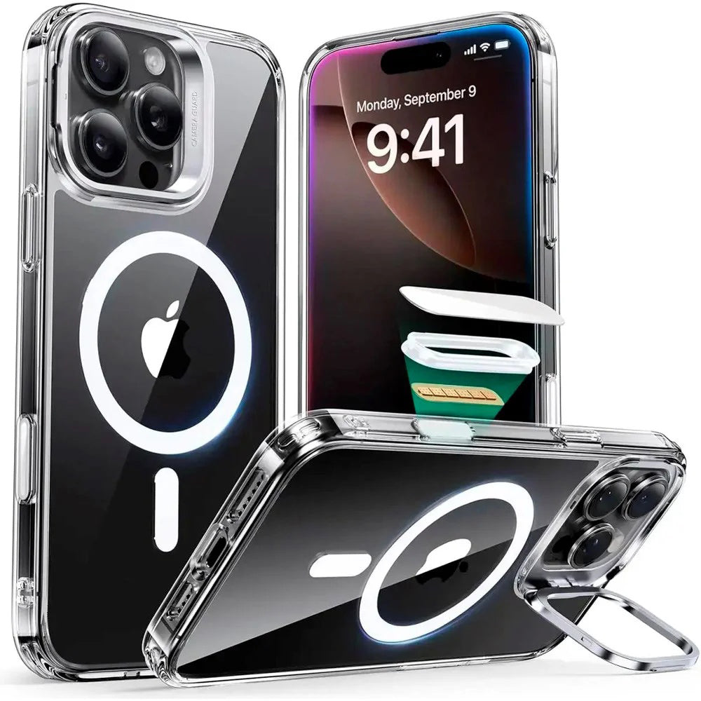 ESR - Classic Hybrid HaloLock Kickstand - iPhone 16 Pro Max - Clear
