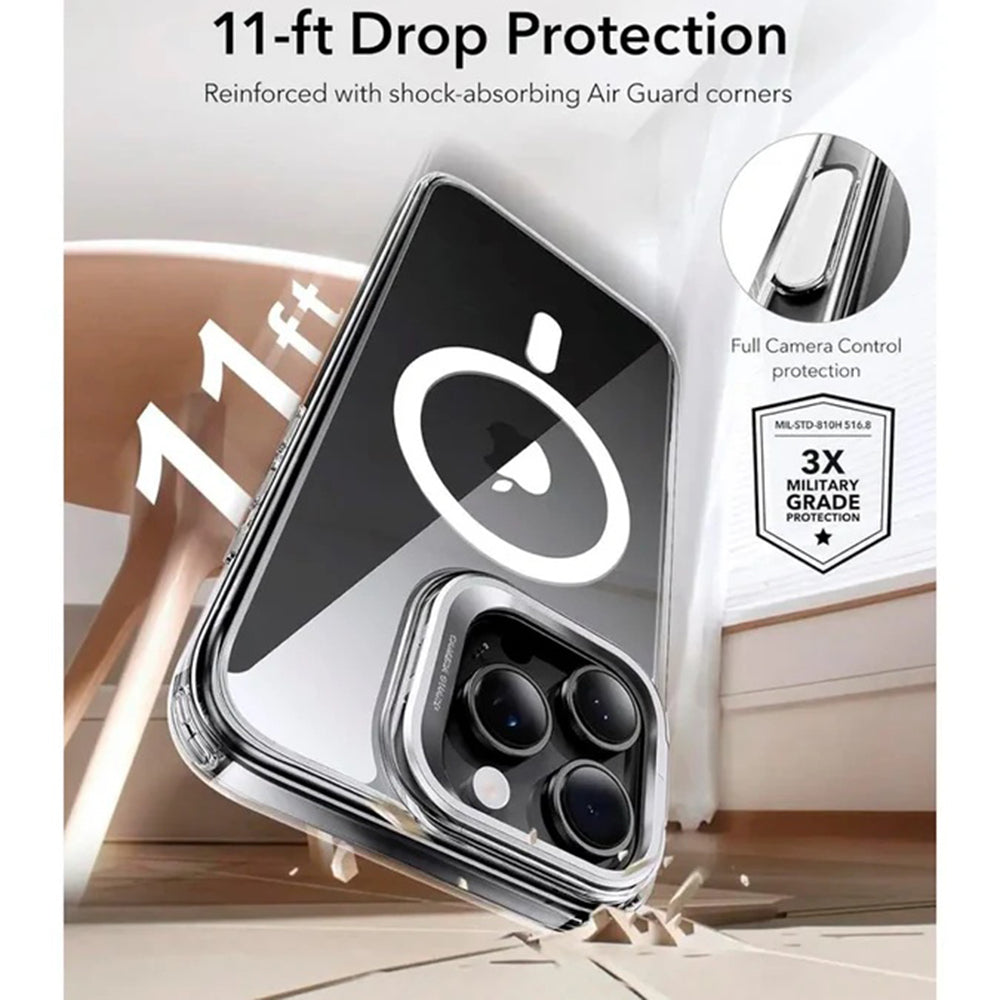 ESR - Classic Hybrid HaloLock Kickstand - iPhone 16 Pro Max - Clear