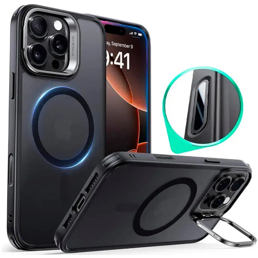 ESR - Classic Hybrid HaloLock Kickstand - iPhone 16 Pro Max - Frosted Black