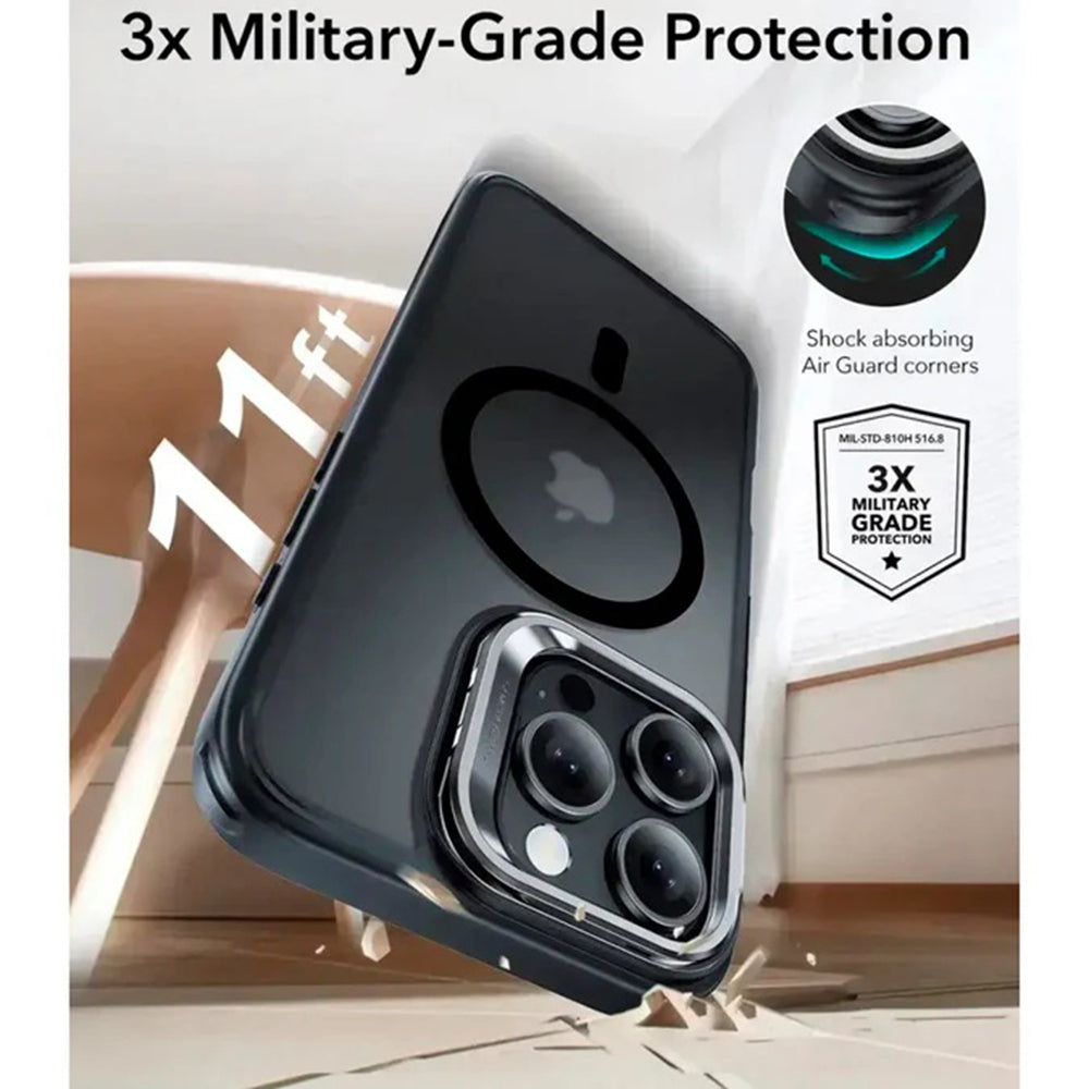 ESR - Classic Hybrid HaloLock Kickstand - iPhone 16 Pro Max - Frosted Black