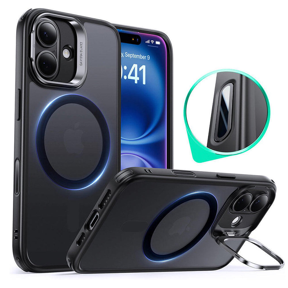 ESR - Classic Hybrid HaloLock Kickstand - iPhone 16 - Frosted Black
