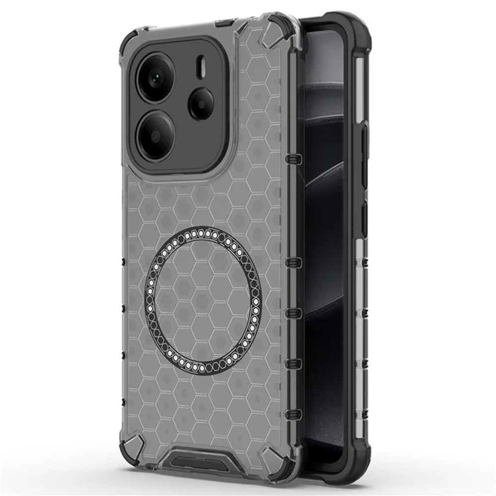 Techsuit - HoneyComb Shield MagSafe - Xiaomi Redmi Note 14 4G (Regional) - Black