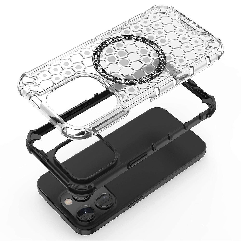 Techsuit - HoneyComb Shield MagSafe - iPhone 15 Pro Max - White