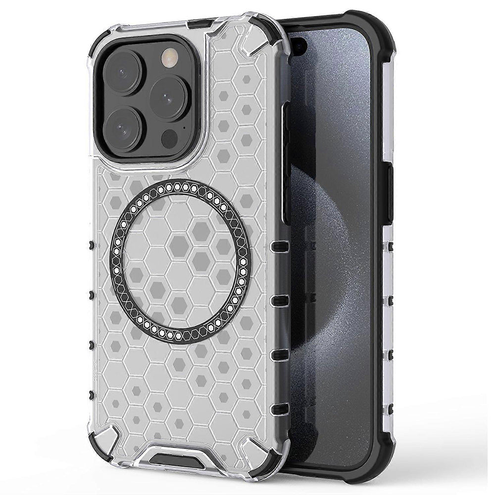 Techsuit - HoneyComb Shield MagSafe - iPhone 15 Pro Max - White