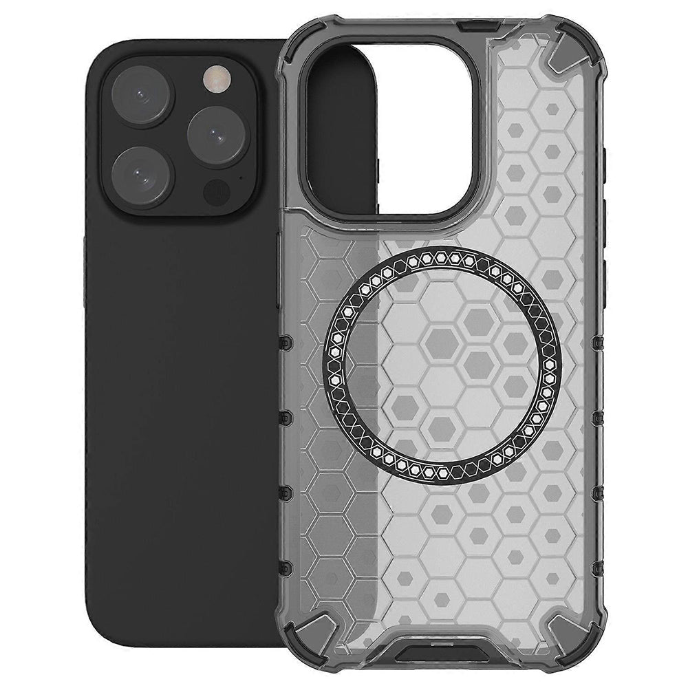 Techsuit - HoneyComb Shield MagSafe - iPhone 15 Pro Max - Black