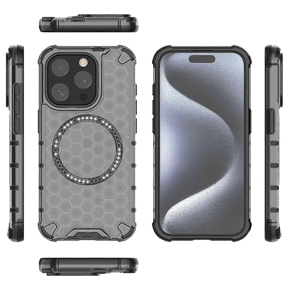 Techsuit - HoneyComb Shield MagSafe - iPhone 15 Pro Max - Black