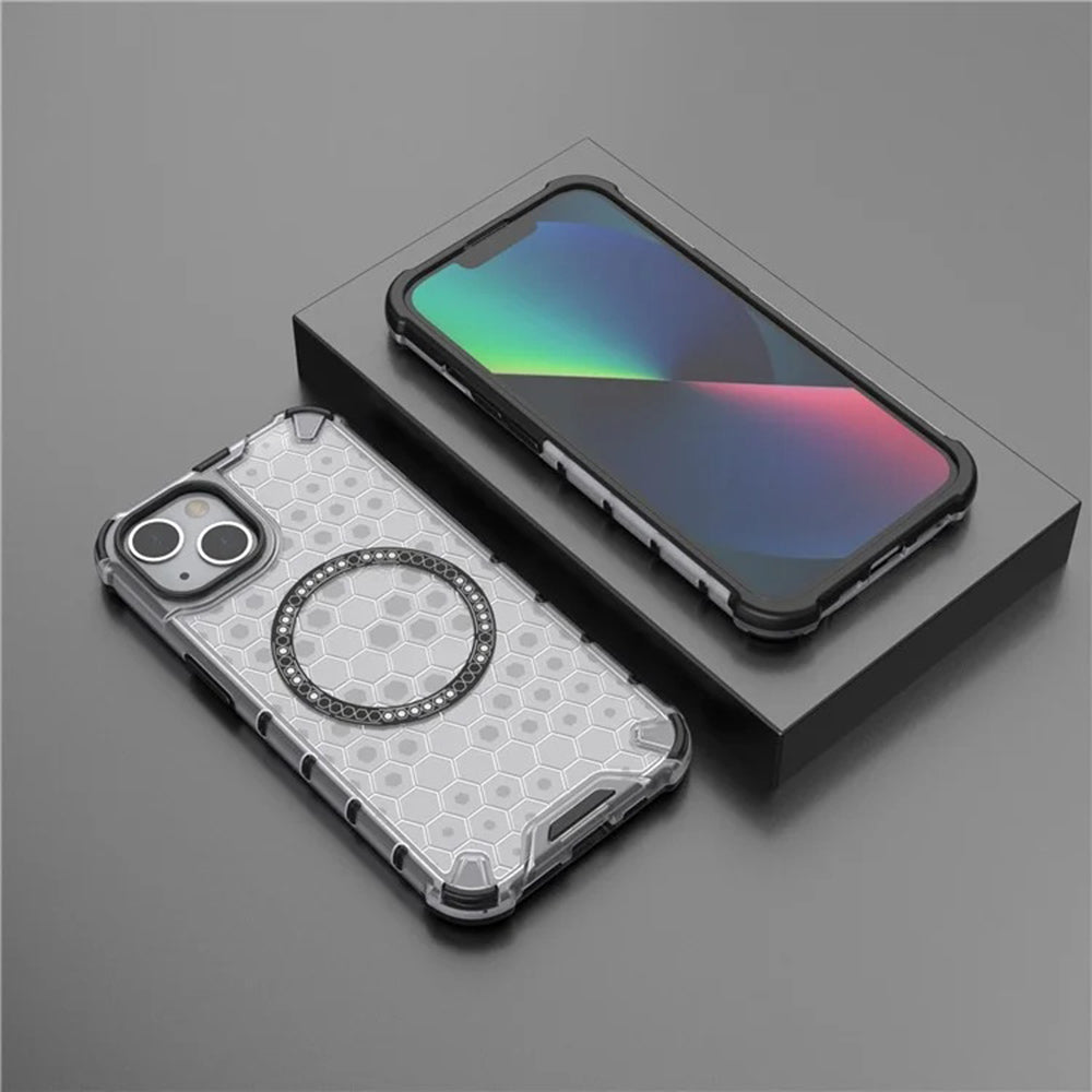 Techsuit - HoneyComb Shield MagSafe - iPhone 14 - White
