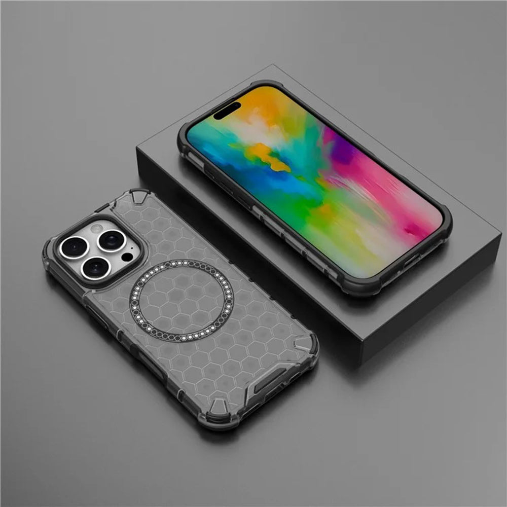 Techsuit - HoneyComb Shield MagSafe - iPhone 16 Pro - Black