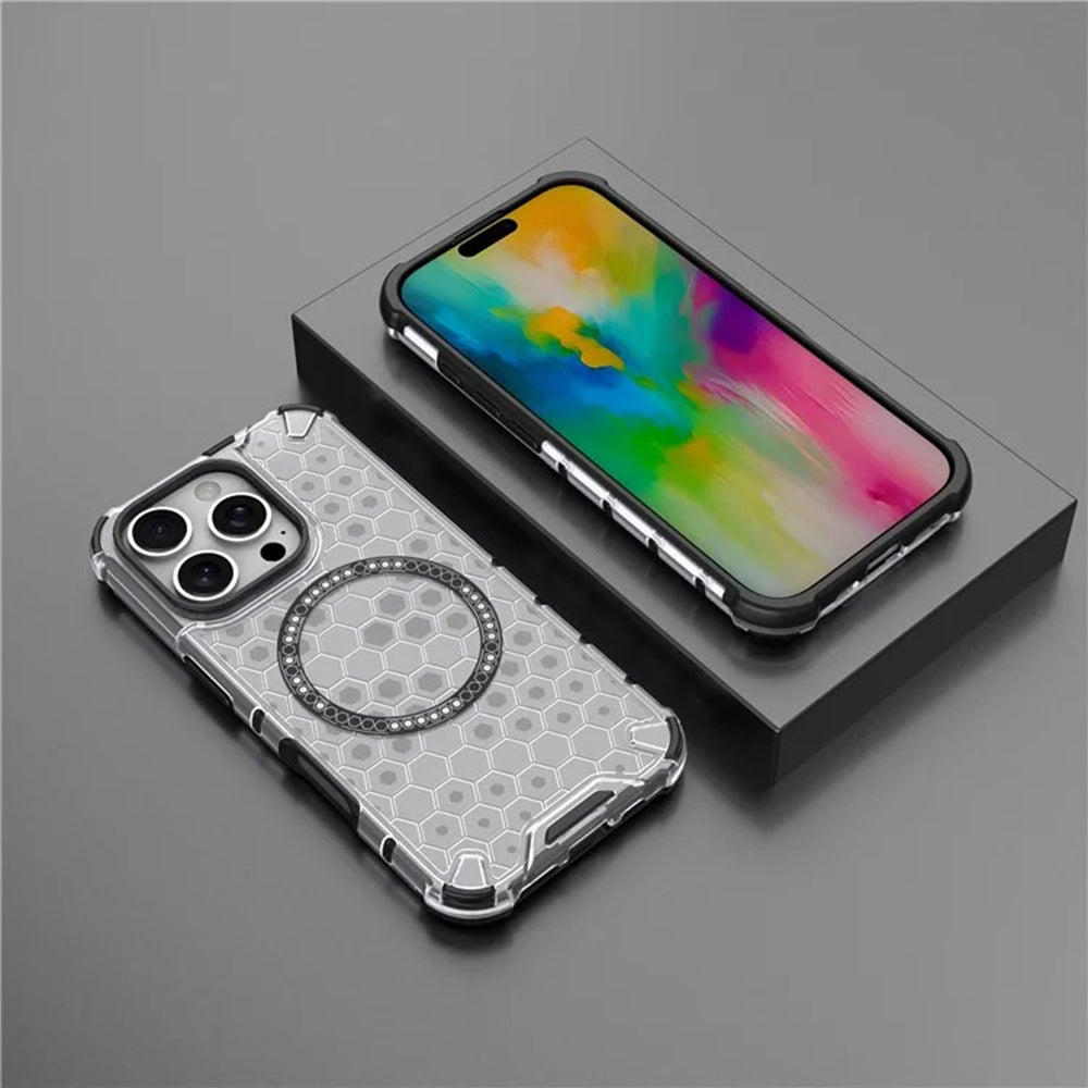 Techsuit - HoneyComb Shield MagSafe - iPhone 16 Pro Max - White