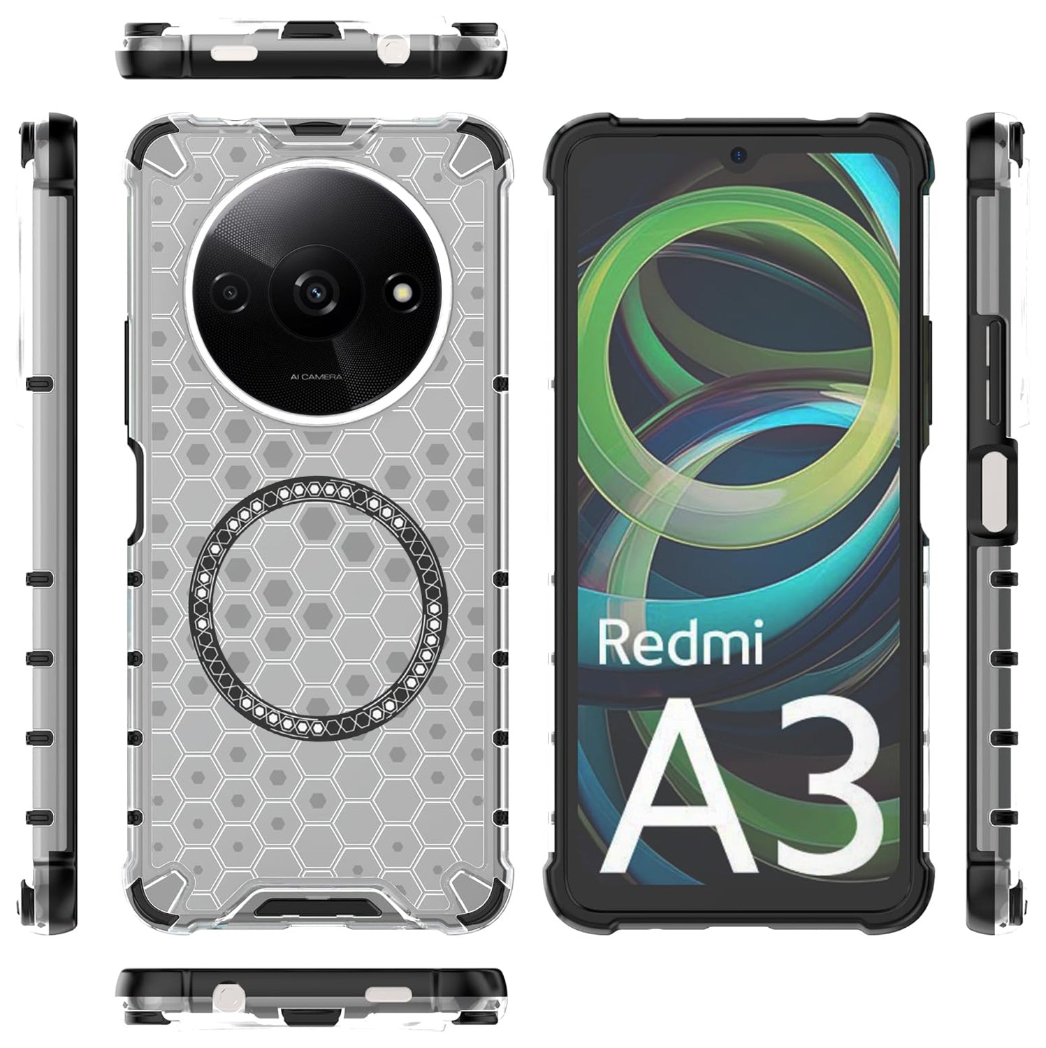 Techsuit - HoneyComb Shield MagSafe - Xiaomi Redmi A3 / Redmi A3x - White
