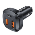Acefast - Car Charger (B9) - 2x USB, Type-C, Fast Charging, 66W, PD3.0, QC4+, Zinc Alloy - Black