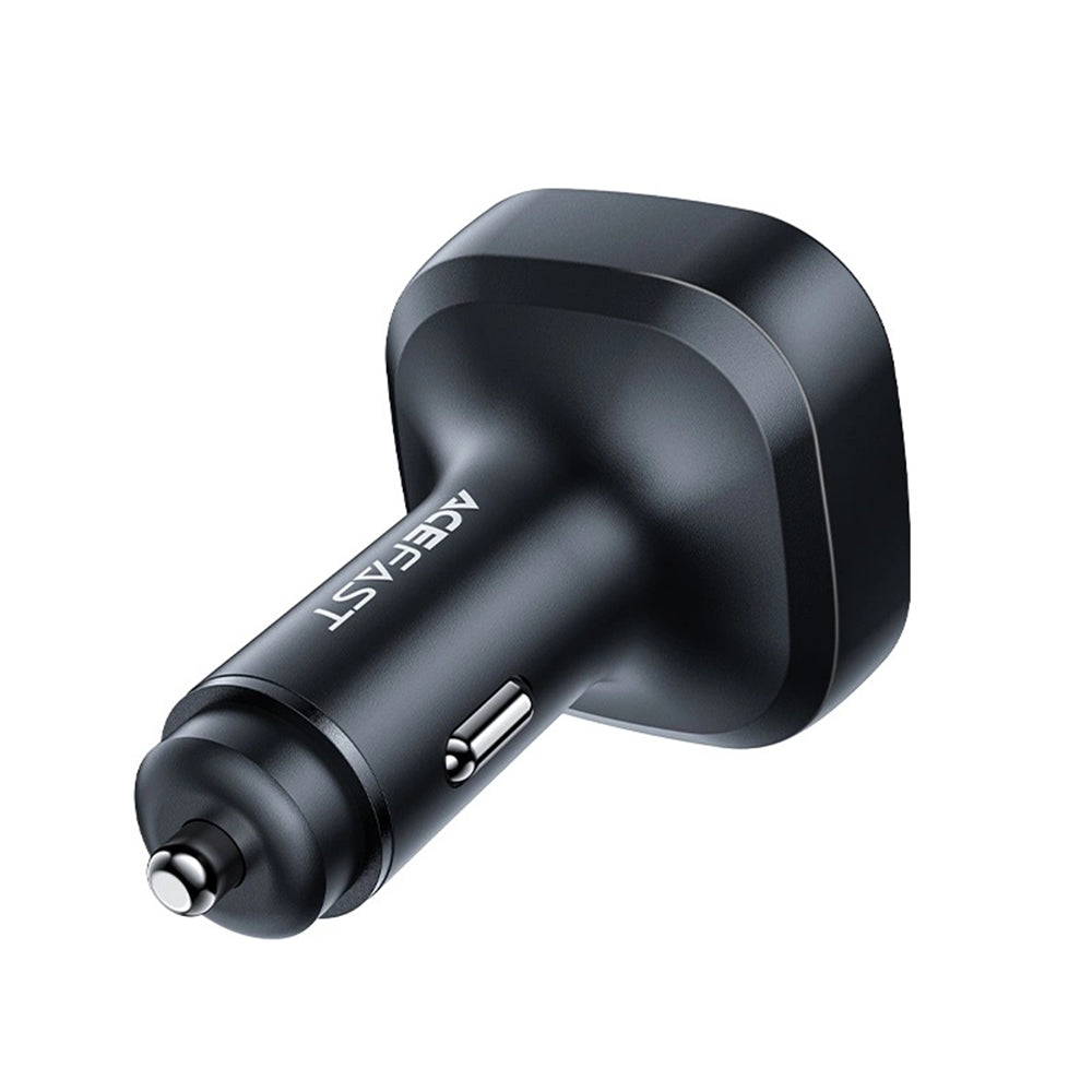 Acefast - Car Charger (B5) - Fast Charging, OLED Digital Display, 2x Type-C, USB, 101W, Zinc Alloy - Black