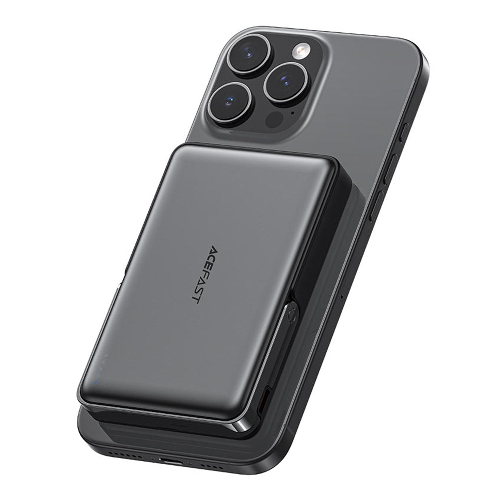 Acefast - Magnetic Wireless Power Bank (M17-10000) - Foldable Stand, USB-C Port, 10000mAh, 22.5W, LED Indicator - Black