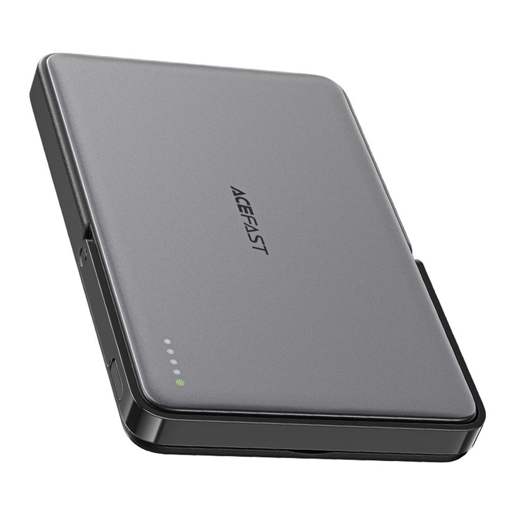 Acefast - Magnetic Wireless Power Bank (M16-5000) - with Foldable Stand, USB-C Port, 5000mAh, PD18W, LED Indicator - Bla