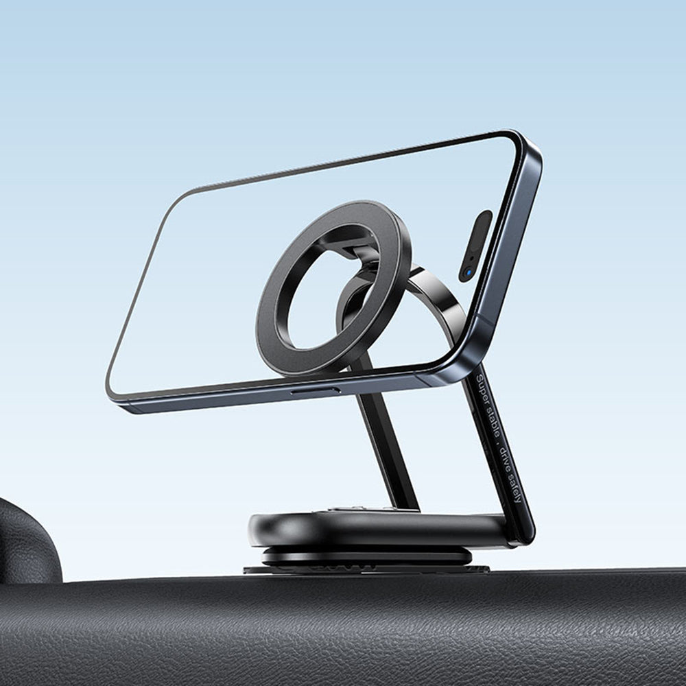 Acefast- Car Holder (D54) - Magnetic Grip, for Dashboard / Windshield, 360°, Dual-Axis, Detachable Base, Max. 6.9" - Bla