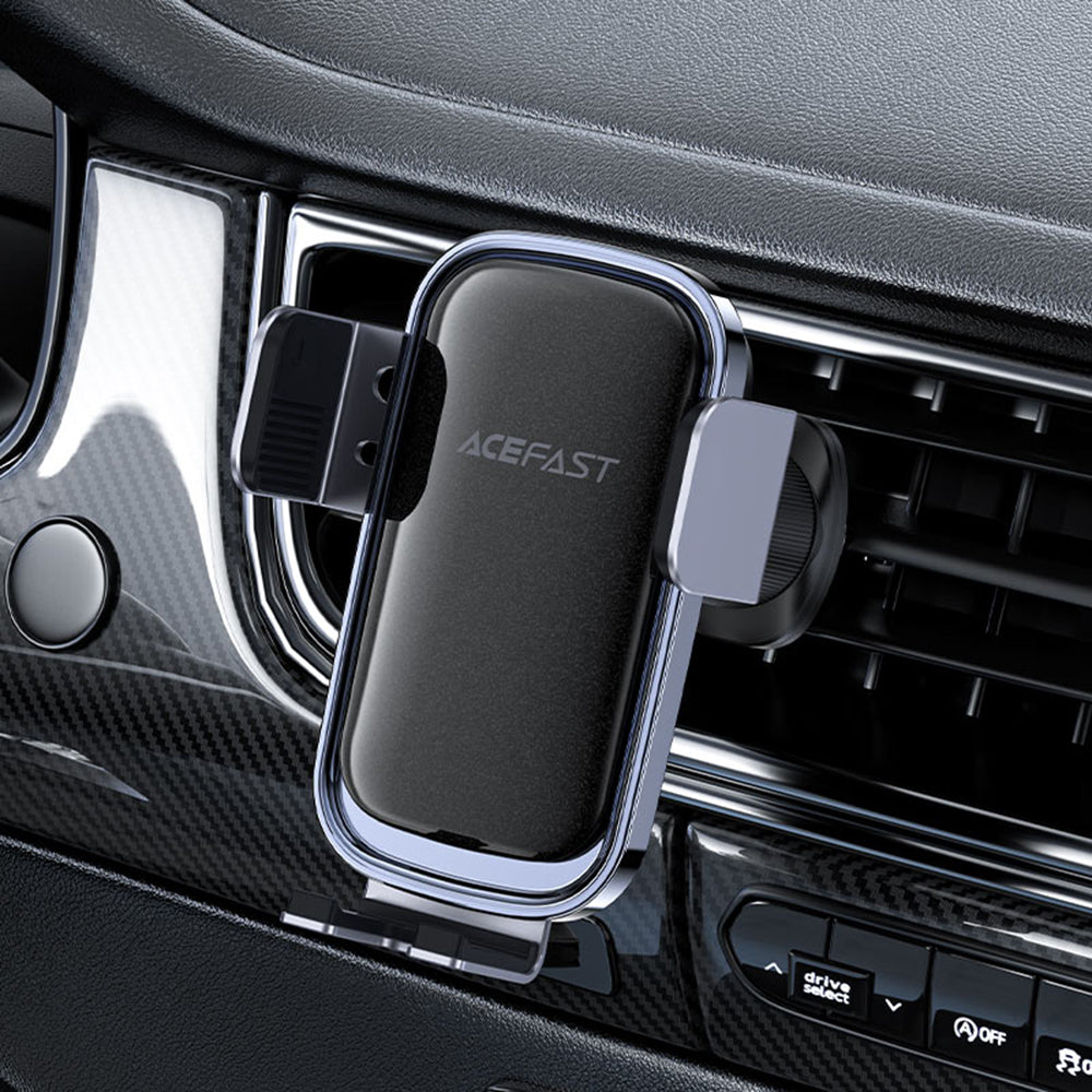 Acefast - Car Holder with Wireless Charging (D39) - for Air Vent, with Solar Panel, Battery, Automatic Arms - Black