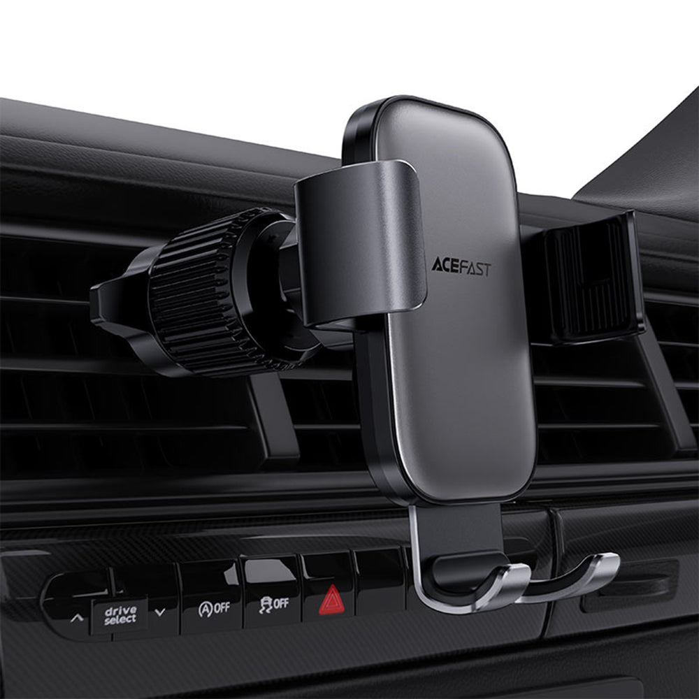 Acefast - Gravity Car Holder (D38) - for Air Vent, Stable Gravity Grip, Adjustable, Non-Slip, Universal - Metal Gray