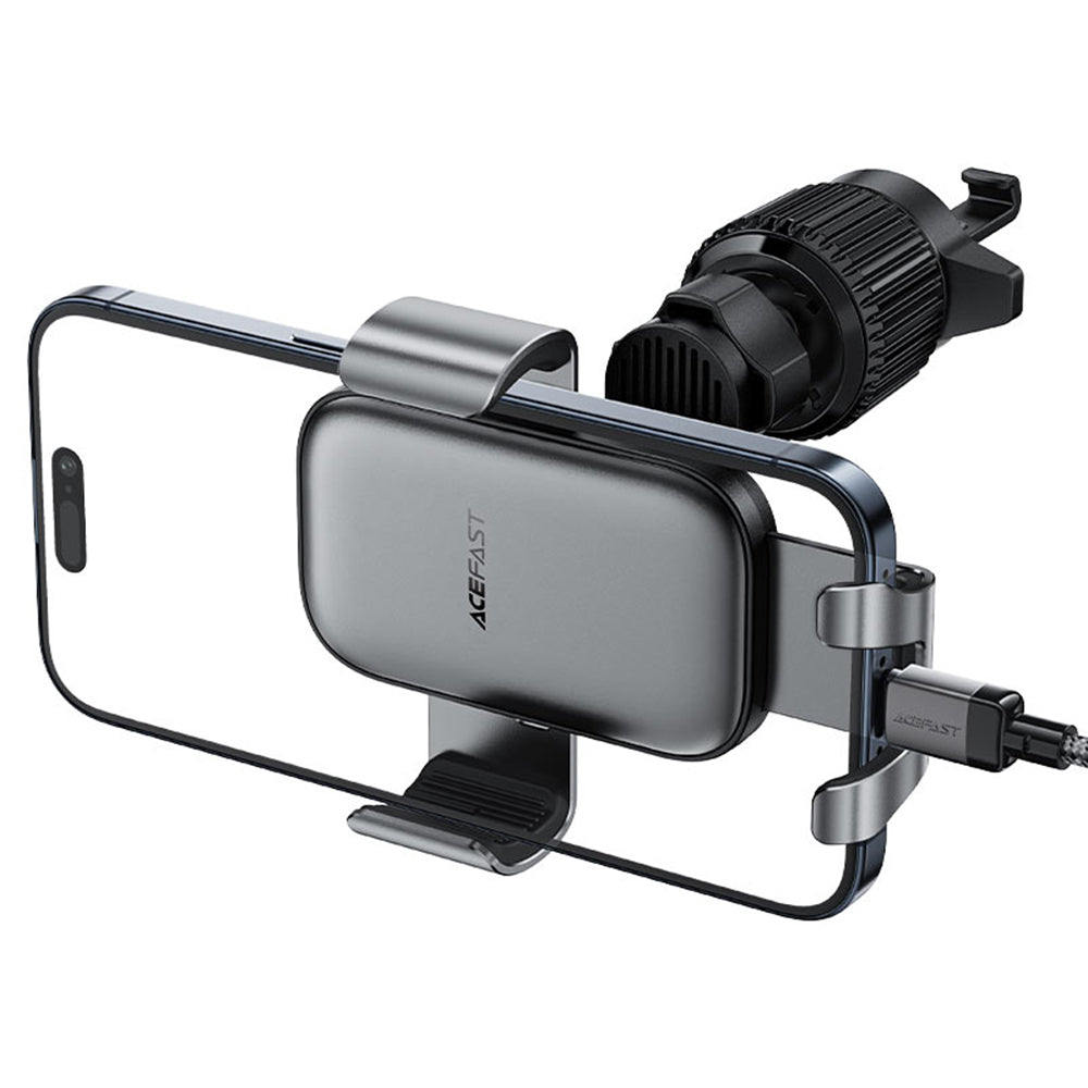 Acefast - Gravity Car Holder (D38) - for Air Vent, Stable Gravity Grip, Adjustable, Non-Slip, Universal - Metal Gray