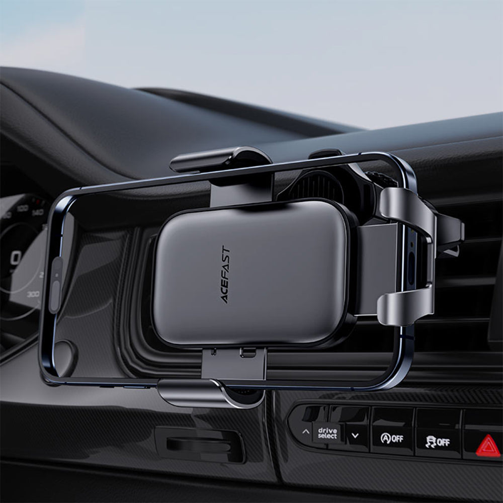 Acefast - Gravity Car Holder (D38) - for Air Vent, Stable Gravity Grip, Adjustable, Non-Slip, Universal - Metal Gray