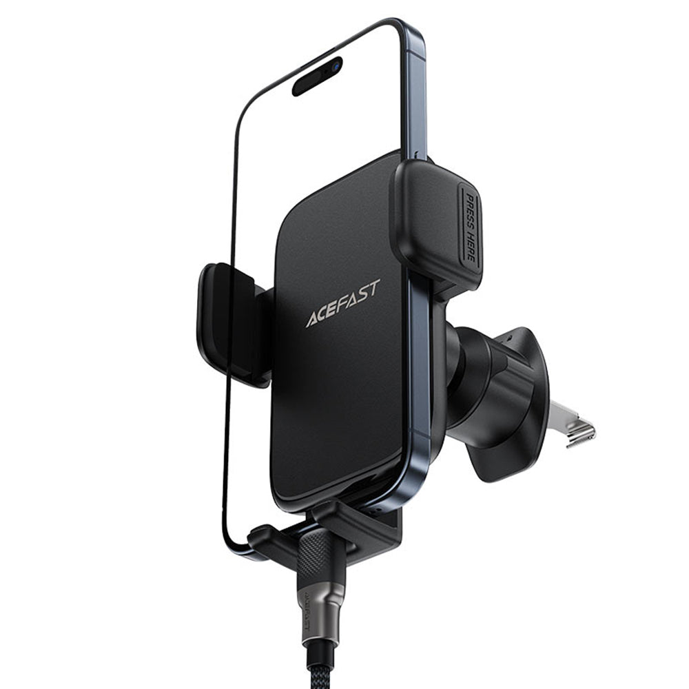 Acefast - Car Holder (D27) - for Air Vent, Free Rotation, Multi-Angle Adjustment, Lock Clip, for 4.5 - 6.7" Phones - Bla