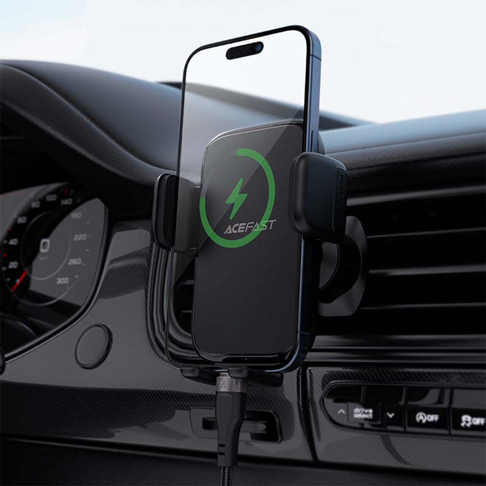 Acefast - Car Holder (D27) - for Air Vent, Free Rotation, Multi-Angle Adjustment, Lock Clip, for 4.5 - 6.7" Phones - Bla