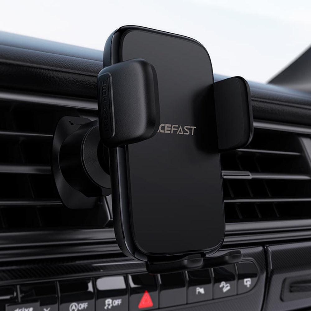 Acefast - Car Holder (D27) - for Air Vent, Free Rotation, Multi-Angle Adjustment, Lock Clip, for 4.5 - 6.7" Phones - Bla