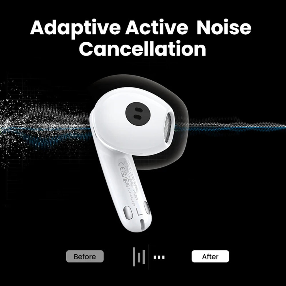 Ugreen - Wireless Earbuds HiTune H6 Pro WS203 (35873) - Bluetooth 5.3, Adaptive ANC, Spatial Sound, Hi-Res, IPX5 - White