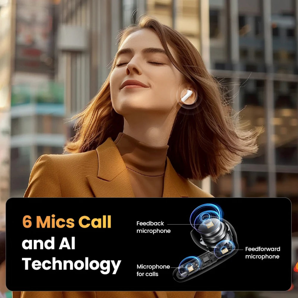 Ugreen - Wireless Earbuds HiTune H6 Pro WS203 (35873) - Bluetooth 5.3, Adaptive ANC, Spatial Sound, Hi-Res, IPX5 - White