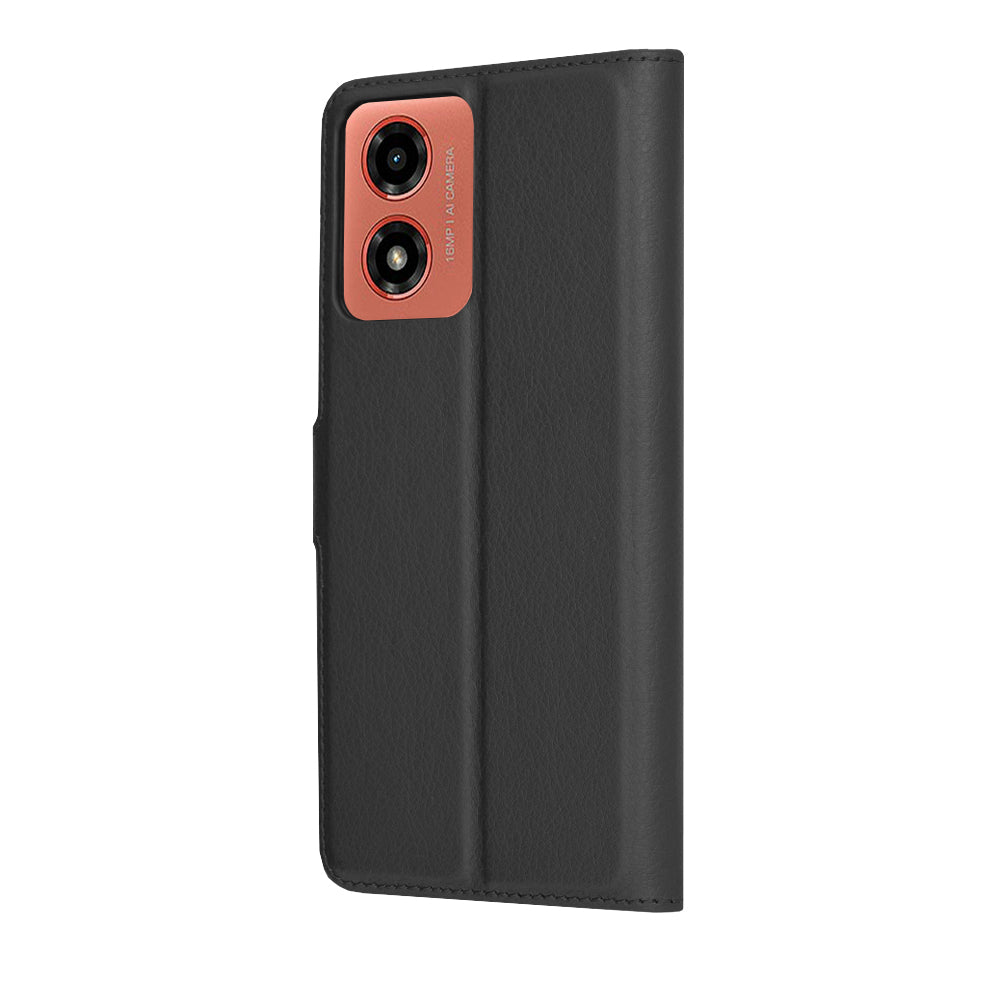 Techsuit - Leather Folio - Motorola Moto G04 / Moto G04s / Moto G24 / Moto E14 - Black