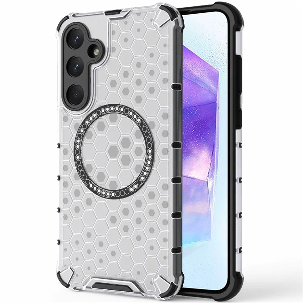Techsuit - HoneyComb Shield MagSafe - Samsung Galaxy A55 5G - White