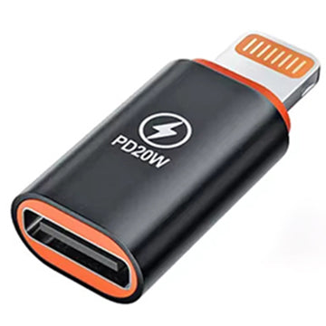 Techsuit - Premium OTG Adapter HyperPort (A3) - Type-C Male to Lightning Female, PD20W, Converter for iPhone - Black / O