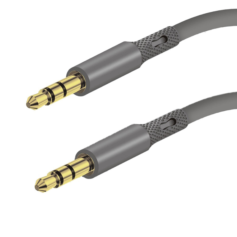 Techsuit - Premium Cable Adapter SoundFleX (AC3) - 3.5mm to Jack, Hi-Fi Quality, Silica Gel, 1m - Gray