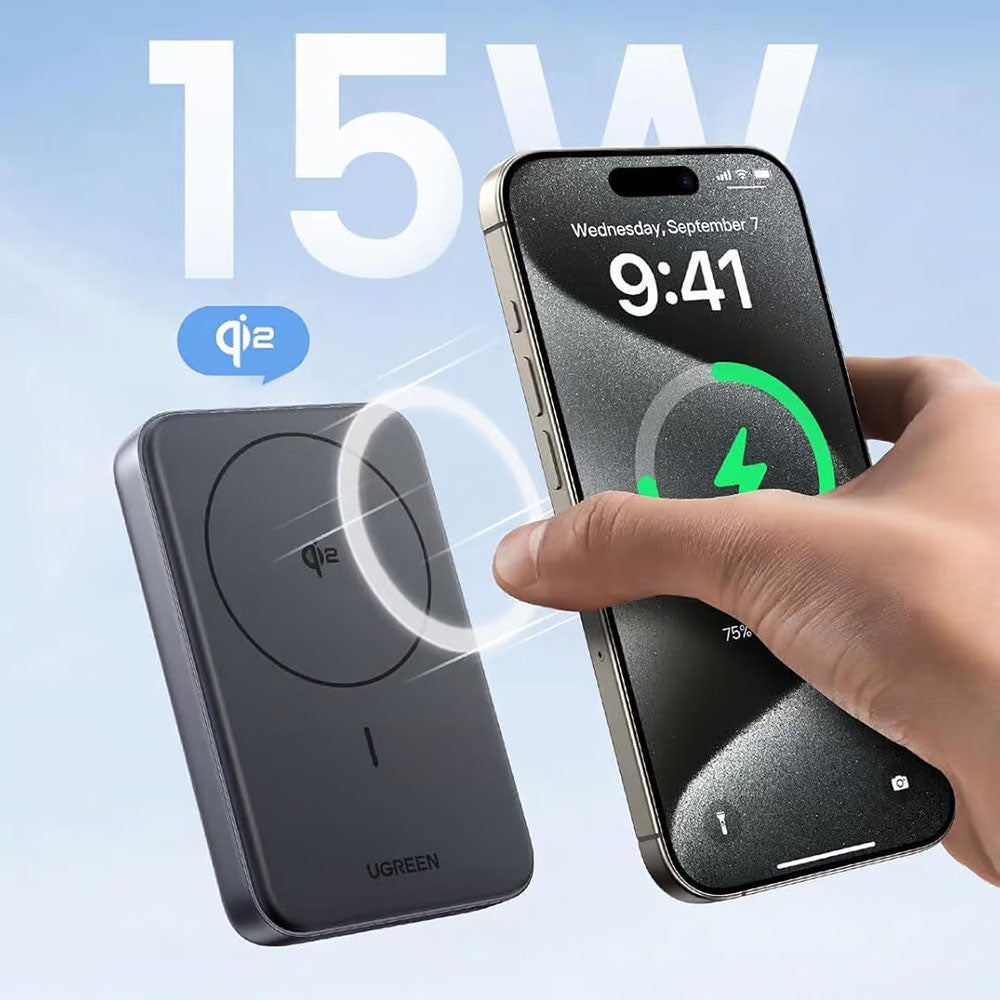 Ugreen - Power Bank PB761 (45763) - Magnetic Wireless Charging 15W, 10000mAh, PD30W - Space Gray