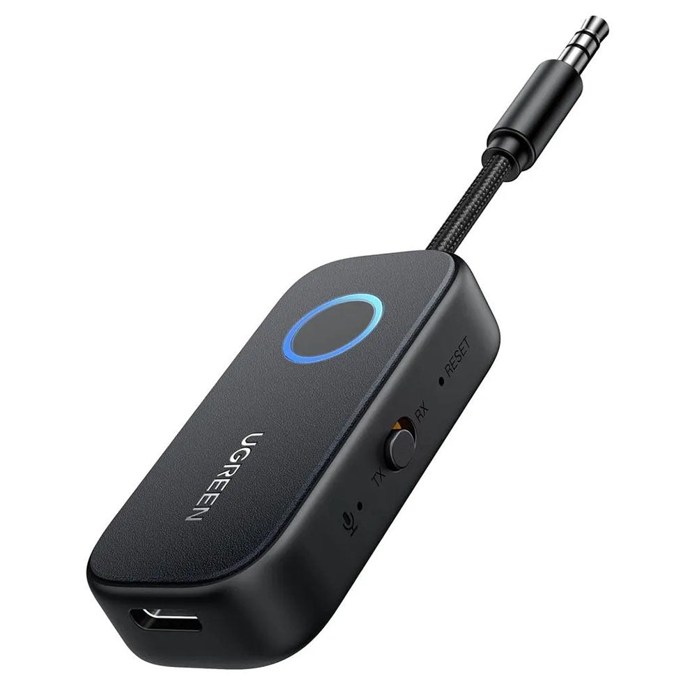 Ugreen - Audio Receiver CM672 (35222A) - Type-C Female, Jack 3.5mm Male, Mic, Bluetooth 5.2, 300mAh, Hi-Res Audio - Gray