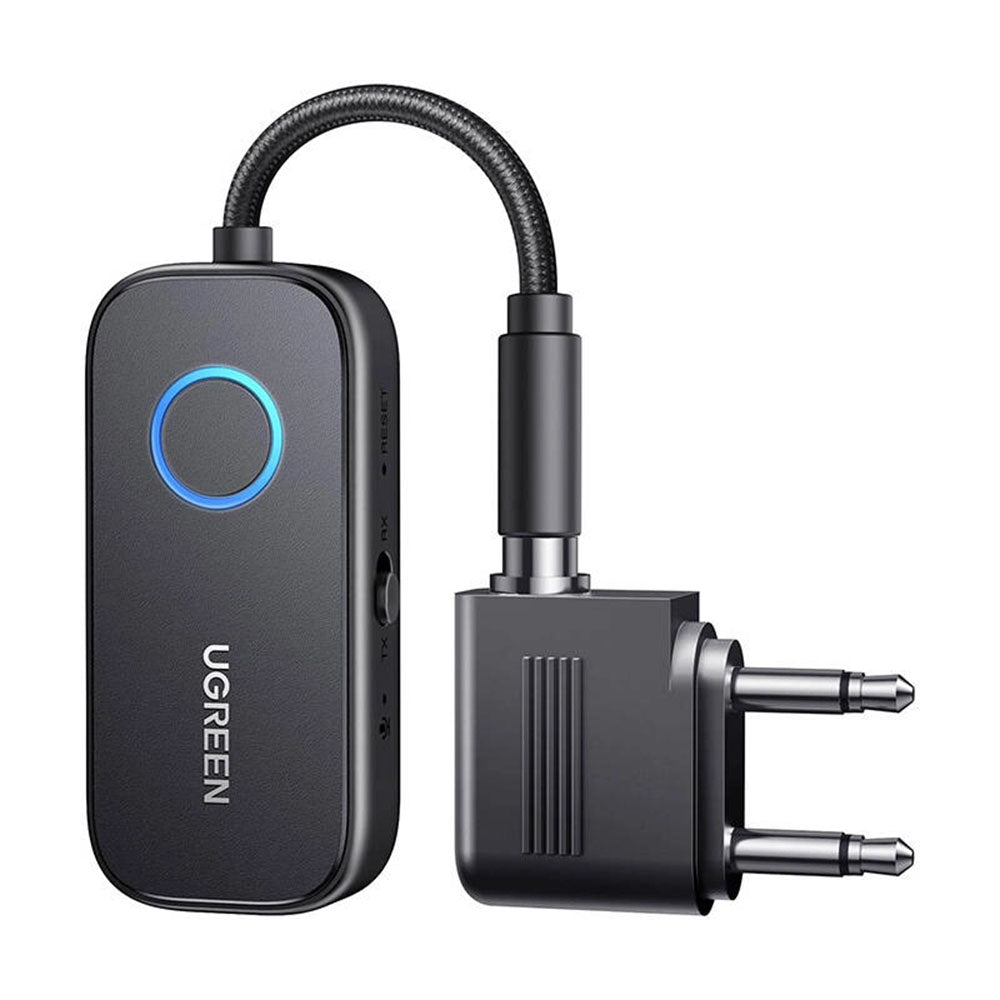 Ugreen - Audio Receiver CM672 (35222A) - Type-C Female, Jack 3.5mm Male, Mic, Bluetooth 5.2, 300mAh, Hi-Res Audio - Gray