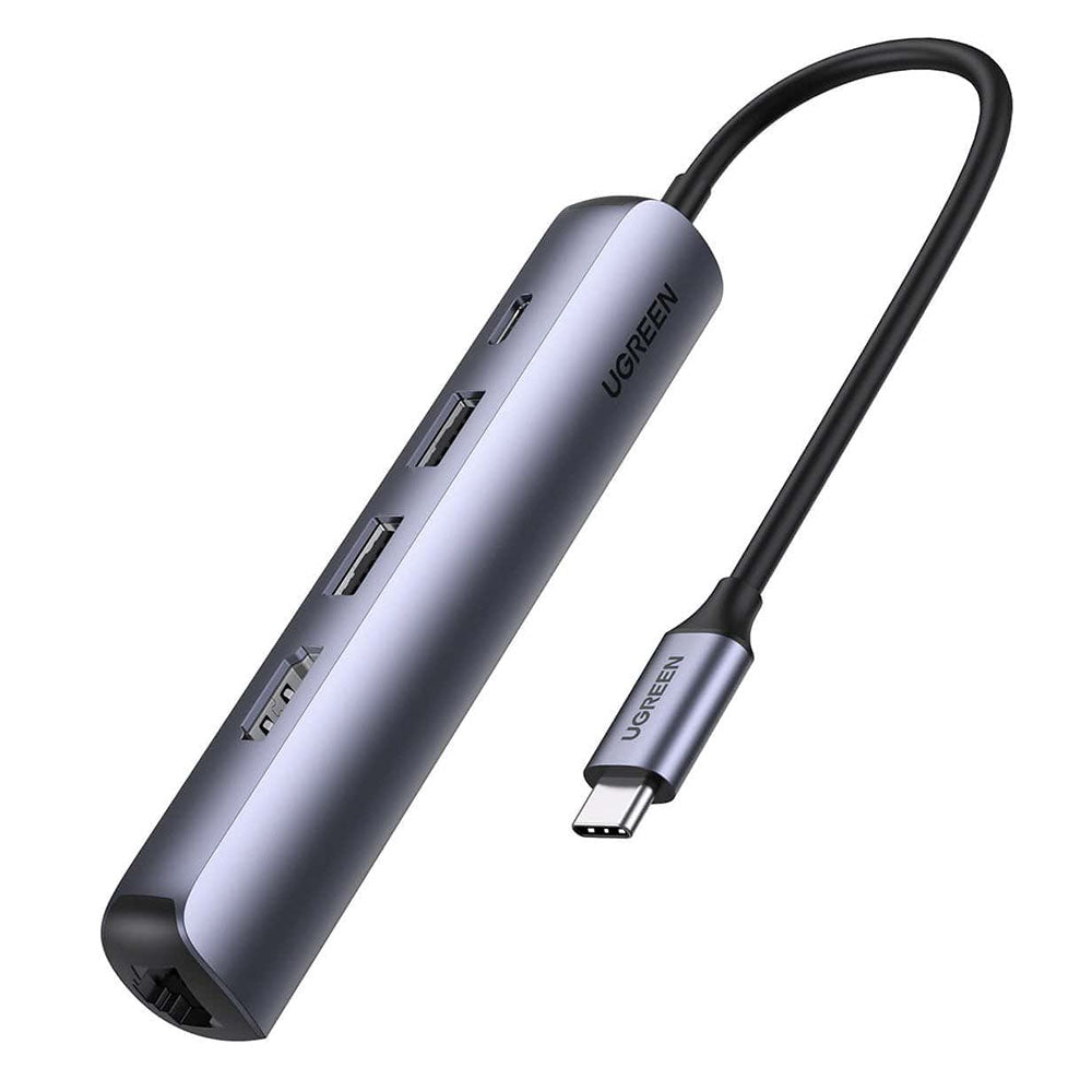 Ugreen - Docking Station CM418 (10919) - Type-C to 2x USB3.0, HDMI 4K@60Hz, RJ45 Gigabit, Type-C PD100W, 5Gbps - Gray