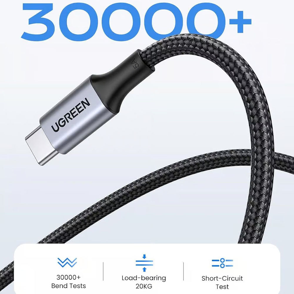 Ugreen - Data Cable US316 (70429) - Type-C to Type-C, Fast Charging, PD100W, 5A, 480Mbps, 2m - Black