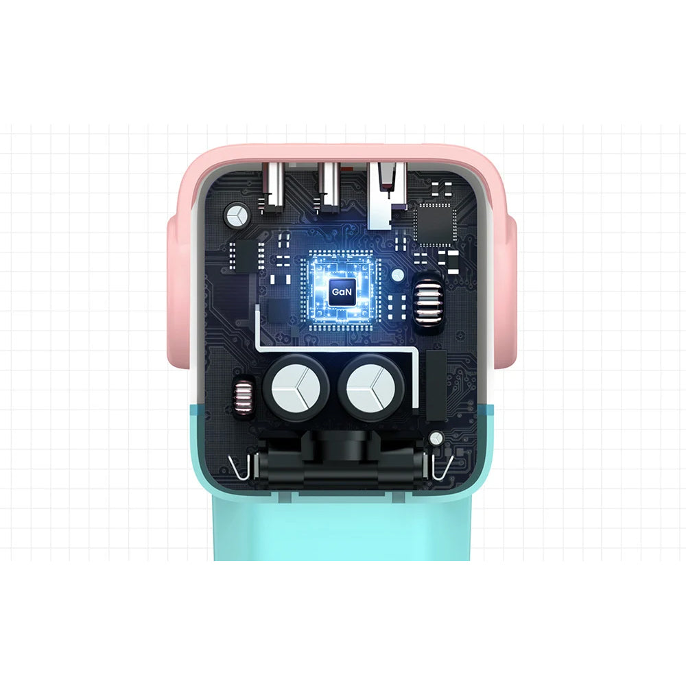 Ugreen - Wall Charger Uno RG CD361 (35855) - with LED Display, GaN, Fast Charging, USB, 2x USB-C, QC4.0+, 65W, 3A - Pink