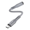 Techsuit - Premium Cable Adapter SoundFleX (AC1) - Type-C to 3.5mm Jack, Hi-Fi Quality, DAC Chip, Silica Gel, 0.1m - Gra