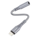 Techsuit - Premium Cable Adapter SoundFleX (AC2) - Lightning to 3.5mm Jack, Hi-Fi Quality, Silica Gel - Gray
