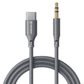 Techsuit - Premium Cable Adapter SoundFleX (AC4) - Type-C to 3.5mm Jack, Hi-Fi Quality, DAC Chip, Silica Gel, 1m - Gray
