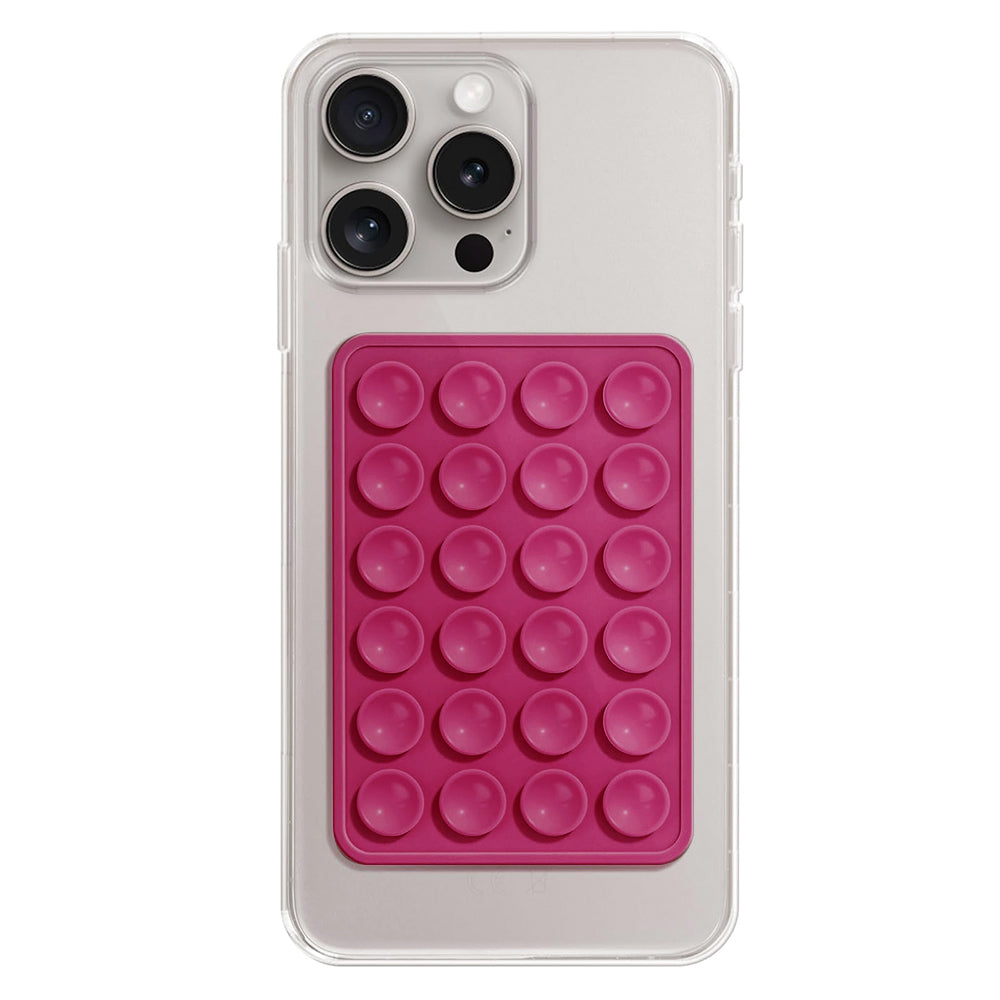 TechSuit Suport Techsuit Phone (SM-PAD), Suction Pad for Selfies, Silicone, Adhesive Mount, Rectangular Shape, Magenta